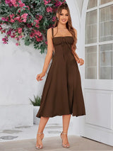 Lena | Elegantes Sommerkleid – Braun