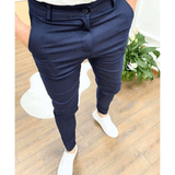 Herren Klassische Stretch Chino Hose - Komfortabel und Flexibel – Blau