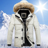 Leon | Warme Winterjacke für Herren Fleecegefüttert – Weiß