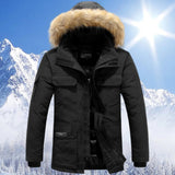 Leon | Warme Winterjacke für Herren Fleecegefüttert – Schwarz