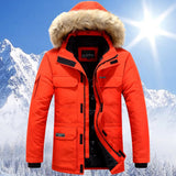 Leon | Warme Winterjacke für Herren Fleecegefüttert – Orange