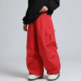 Leon | Wasserdichte Unisex baggy Skihose – Rot