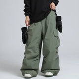 Leon | Wasserdichte Unisex baggy Skihose – Grün