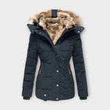 Emyra – Winterjacke mit Fellkapuze – Blau