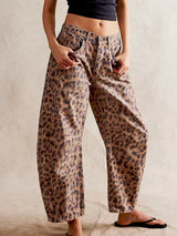 Leoparden Fassjeans für Selbstbewusste Styles – Leopard