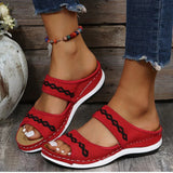 Avegayle – Strapazierfähige Doppelriemen-Sandalen – Rot