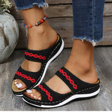 Avegayle – Strapazierfähige Doppelriemen-Sandalen – Schwarz