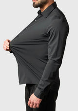 Levi - Faltenfreies Stretch-Komforthemd – Schwarz
