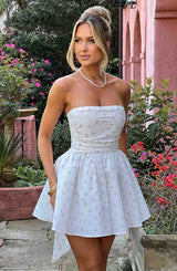 Daniela | Festliches Bustier Mini Kleid – Blumig