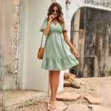 Christina - Elegantes Freizeitkleid – Hellgrün