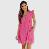 Lina | Frauen Komfort Kleid – Fuchsia