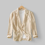 Maximilian | Leichte Strickjacke aus Leinenmischung – Khaki