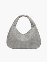 Geflochtene Wildledertasche – Grau