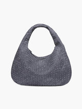 Geflochtene Wildledertasche – Blau