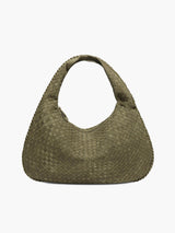 Geflochtene Wildledertasche – Grün