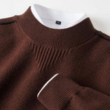 Kelvis - Strukturierter Jacquard-Rollkragenpullover – Braun