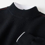 Kelvis - Strukturierter Jacquard-Rollkragenpullover – Schwarz