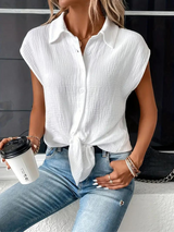 Alena | Ärmellose Bluse für Damen – Weiß