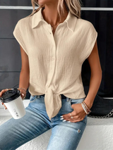Alena | Ärmellose Bluse für Damen – Khaki