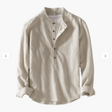 Lino | Luftiges Sommer-Hemd aus Leinenmix mit Knopfleiste – Beige