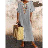 Damen Sommer Maxikleid – Grau