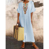Damen Sommer Maxikleid – Blau