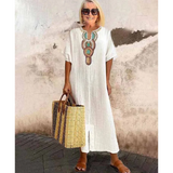 Damen Sommer Maxikleid – Weiß