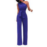 Damen Jumpsuit | asymmetrischer Schulterabschluss – Königsblau