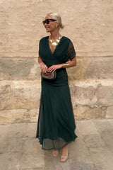 Livia | Elegantes Maxikleid für Frauen – Flaschengrün