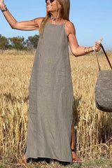 Anouk | Luftiges Leinenkleid für den Sommer – Grün