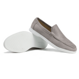 Elegante und bequeme Ledermokassins – Grau