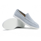 Elegante und bequeme Ledermokassins – Hellblau