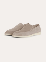 Eleganter Beige Herren Loafer aus Echtem Wildleder – Beige
