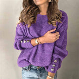 Locker Geschnittener Strickpullover - Charlotta – Lila