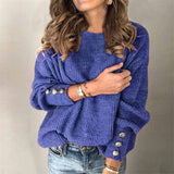 Locker Geschnittener Strickpullover - Charlotta – Blau
