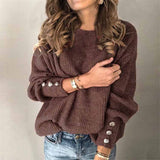 Locker Geschnittener Strickpullover - Charlotta – Braun