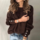 Locker Geschnittener Strickpullover - Charlotta – Dunkelbraun