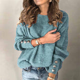 Locker Geschnittener Strickpullover - Charlotta – Grün