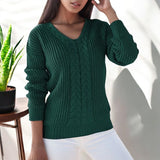 Lockergeschnittener Langarm-Pullover - Carla – Grün