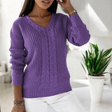 Lockergeschnittener Langarm-Pullover - Carla – Lila