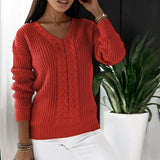 Lockergeschnittener Langarm-Pullover - Carla – Rot