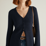 Longline-Cardigan Mit Knopfleiste - Lisann – Blau