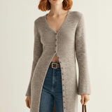 Longline-Cardigan Mit Knopfleiste - Lisann – Beige
