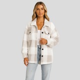 Lorren | Gemusterte Jacke mit Knopfleiste für Herbst & Winter – Grau