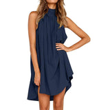 Mila - Elegantes halblanges Sommerkleid – Marineblau