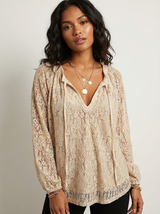 Luftige Spitzenbluse mit bohemian Ausstrahlung - Kelly – Khaki
