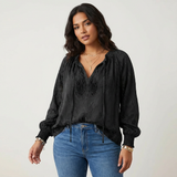 Luftige Spitzenbluse mit bohemian Ausstrahlung - Kelly – Schwarz