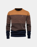 Lukas | Herren Pullover Rundhalsausschnitt – Rundhals Pullover Herren Klassisch – Orange