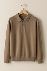 Luke Strick Poloshirt Langarm – Braun