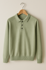 Luke Strick Poloshirt Langarm – Grün